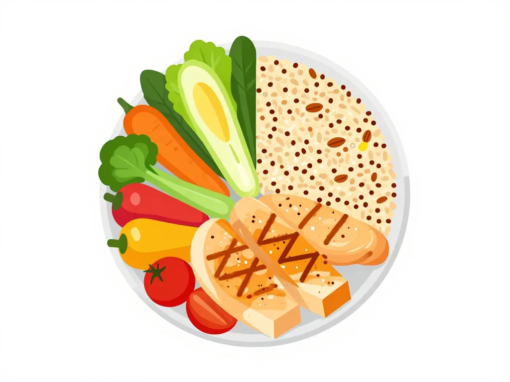 Schema bases recette fitness assiette équilibrée