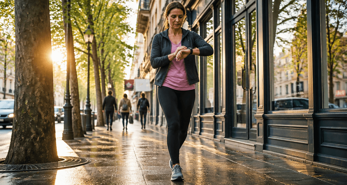 6000 pas par jour femme marche en ville