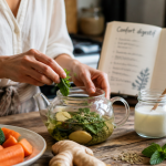 aide pour la digestion avec plantes et aliments