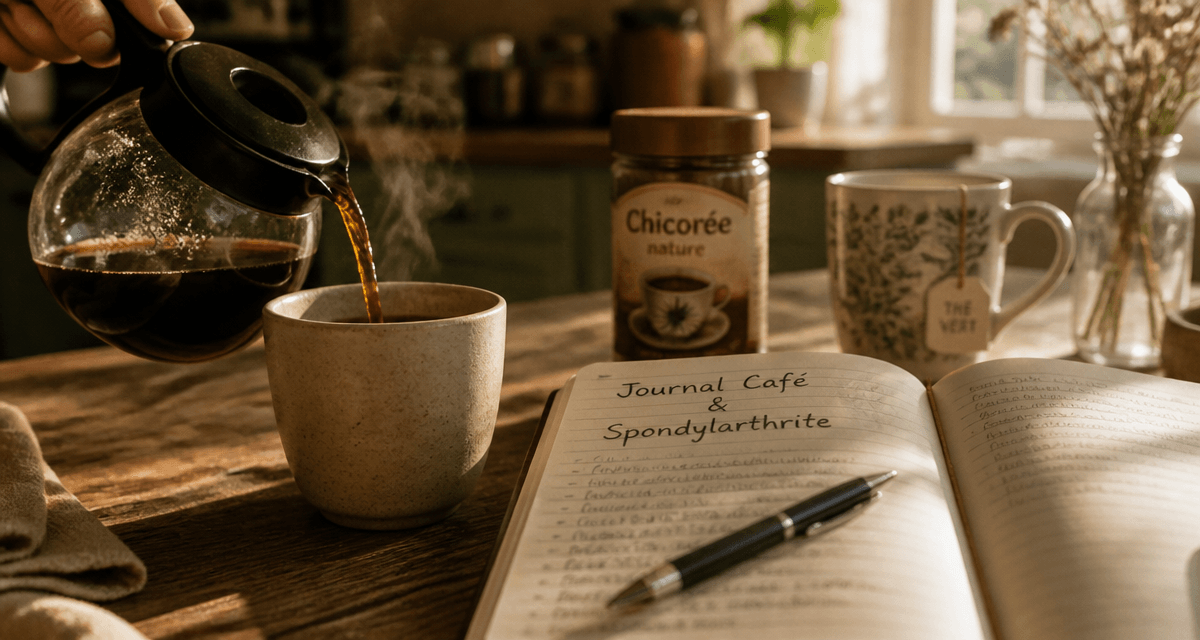 café et spondylarthrite tasse carnet