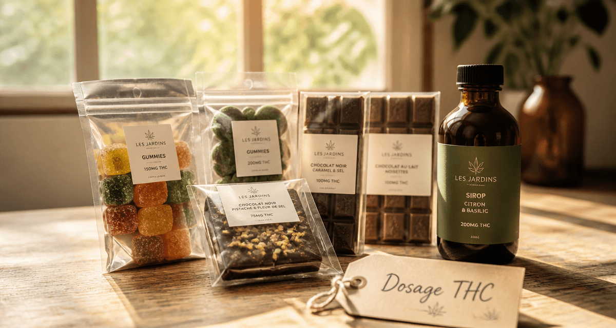 edibles thc assortis gummies chocolats sirop
