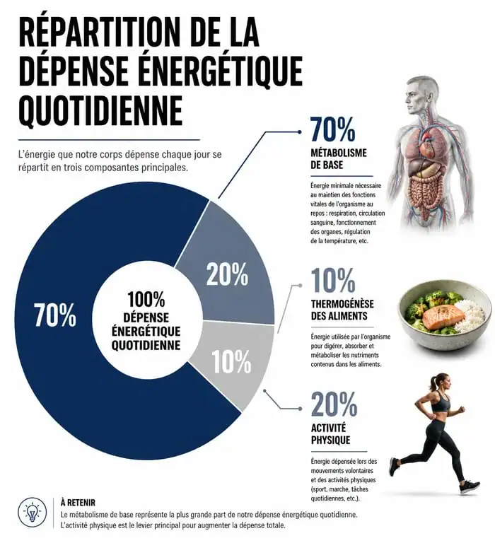 Répartition de la dépense énergétique quotidienne et impact de la musculation sur le métabolisme