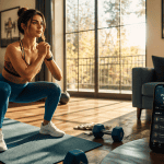Femmes fitness squat salon