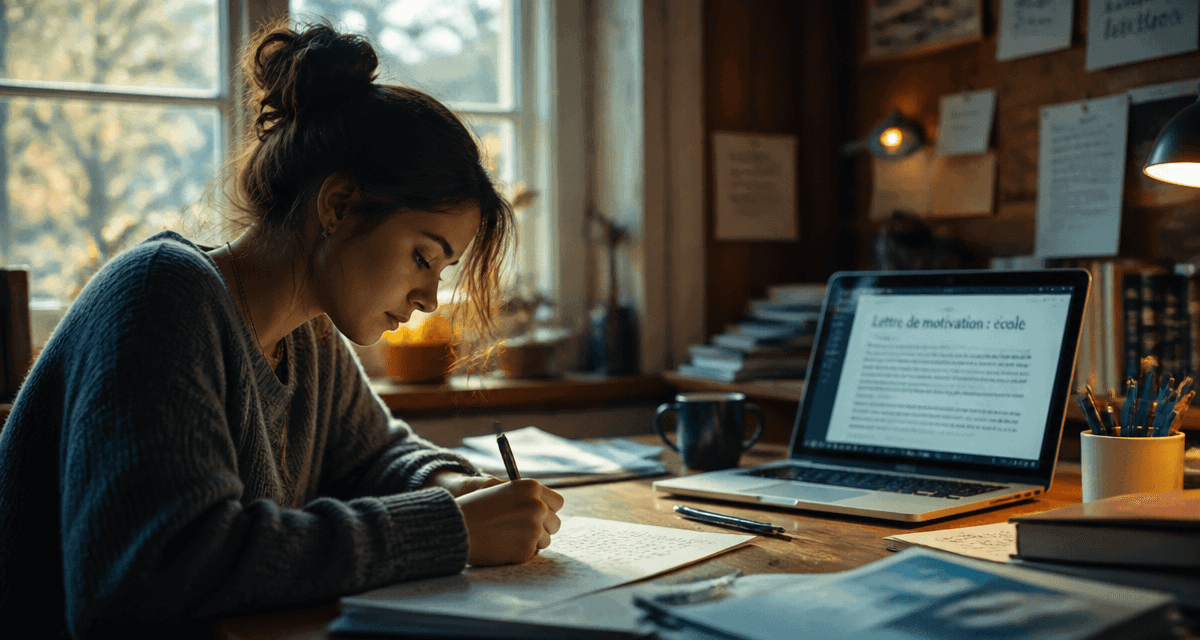 etudiant ecrit lettre de motivation pour une ecole