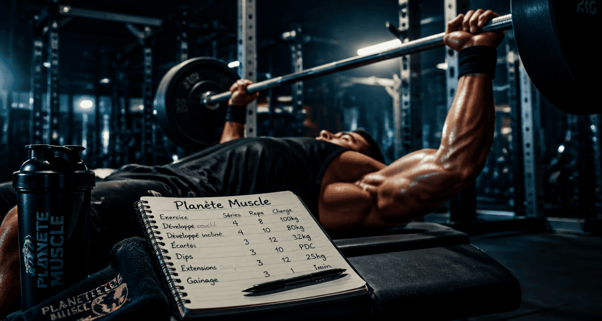 Planete Muscle athlète développé couché