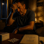 stent et chaleur homme essuie sueur