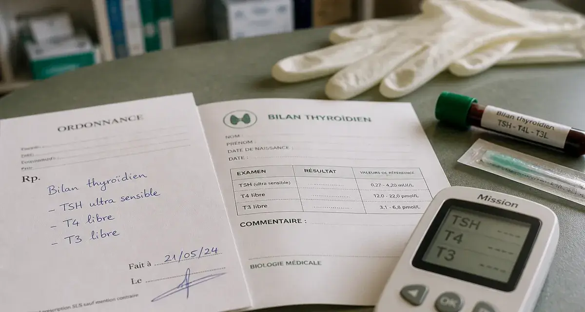 Bilan thyroïdien t3 t4 tsh : résultats au cabinet