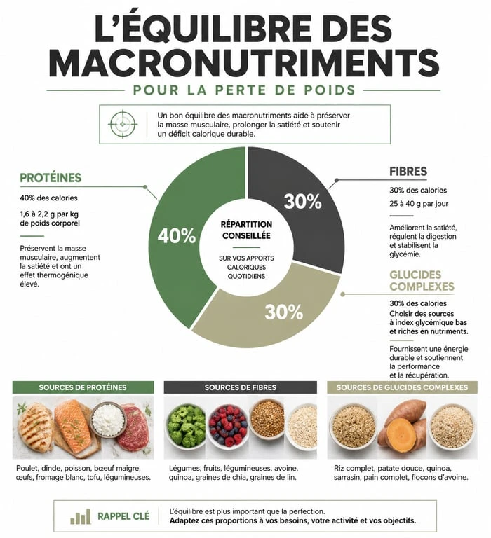 Infographie sur l'équilibre alimentaire pour perdre du poids en 1 mois