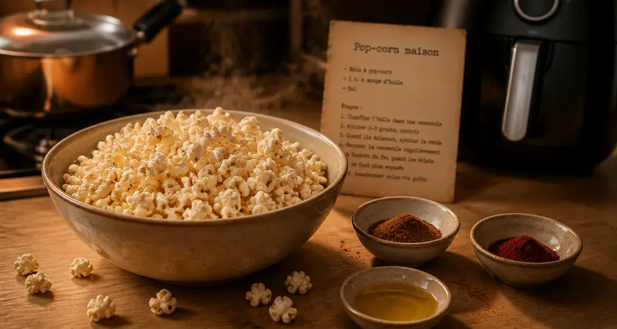 Le pop corn fait il grossir ? Pop-corn nature fumant