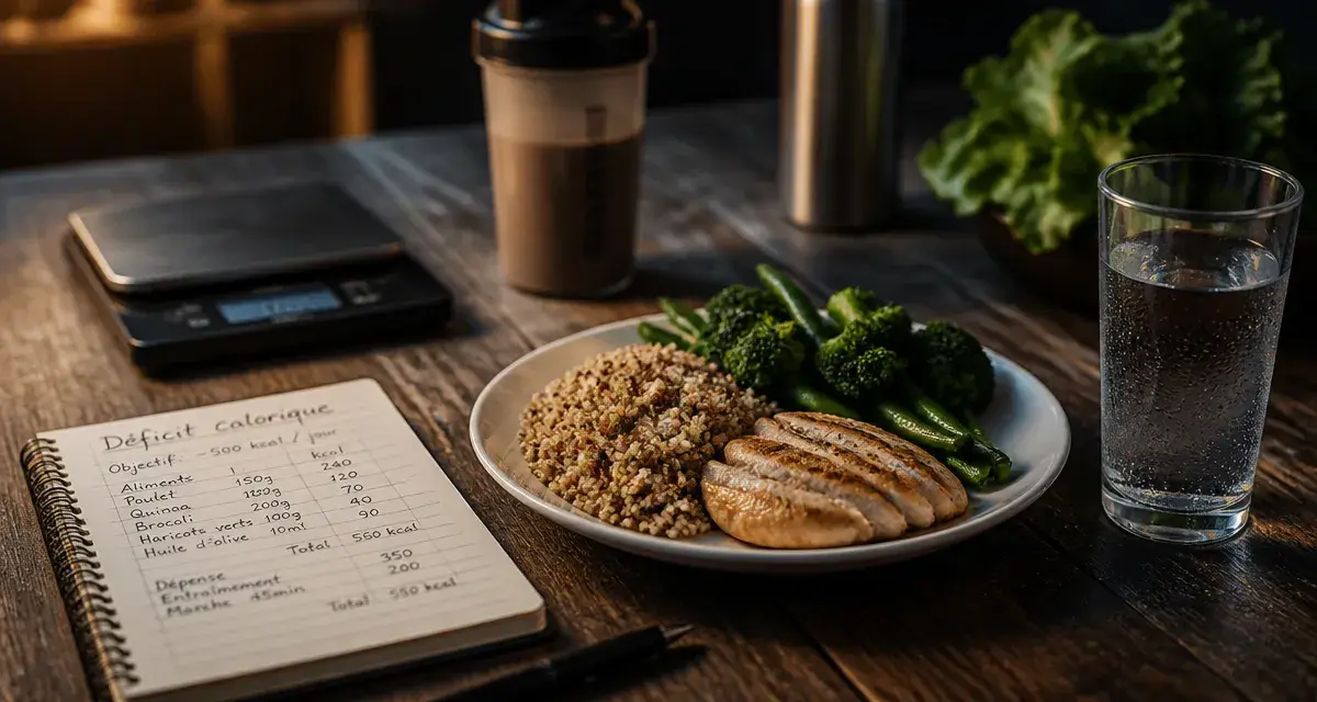 Maigrir vite et bien avec déficit de 500 kcal : assiette équilibrée