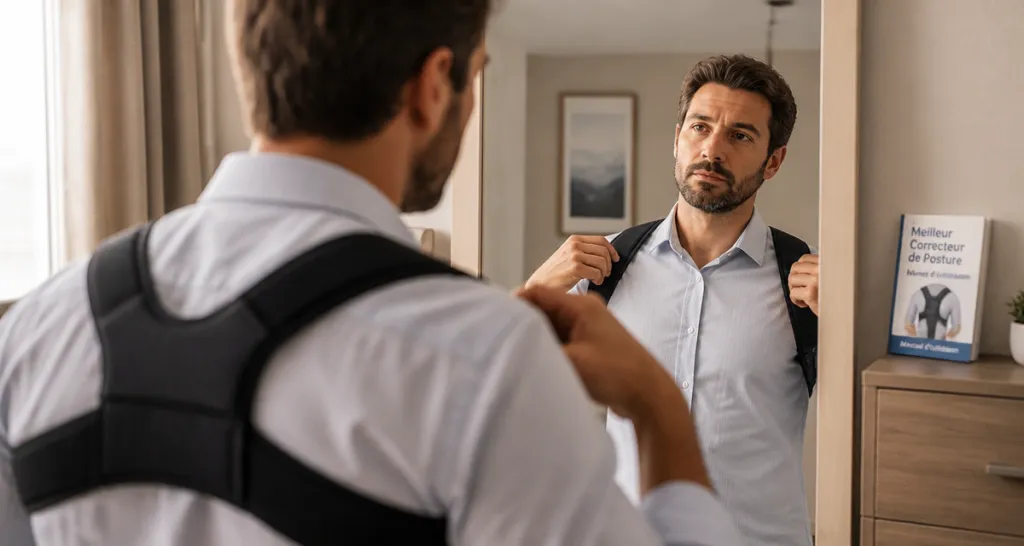 meilleur correcteur de posture homme adulte ajustant