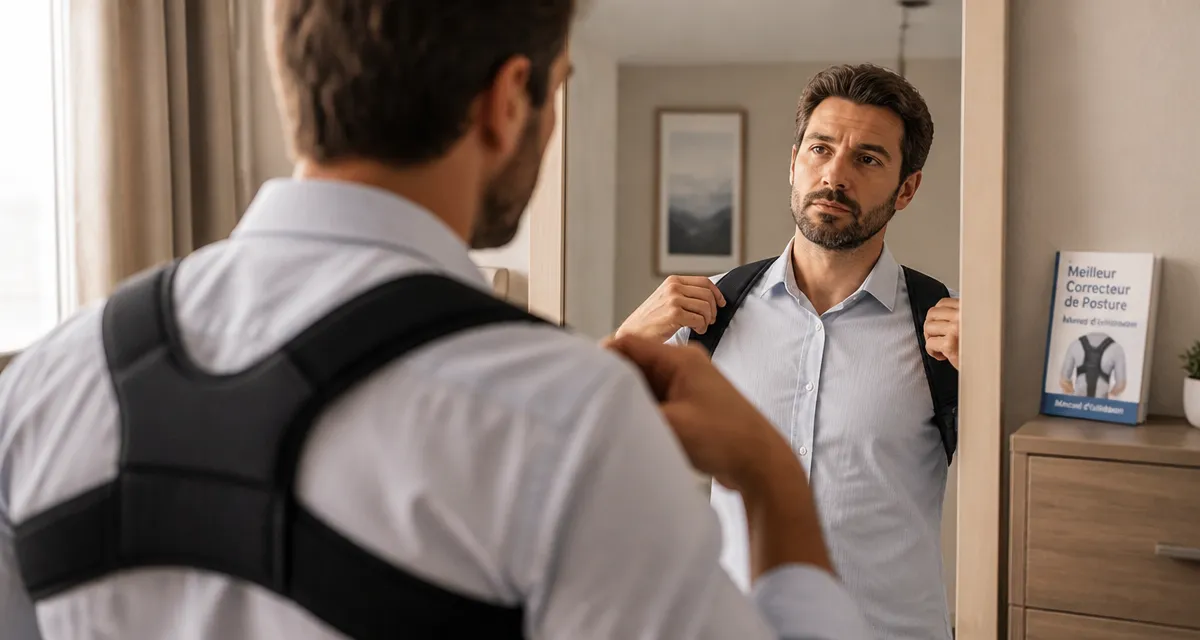 meilleur correcteur de posture homme adulte ajustant