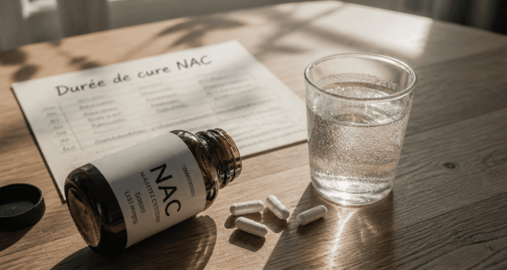 nac cure de combien de temps flacon gélules verre d'eau
