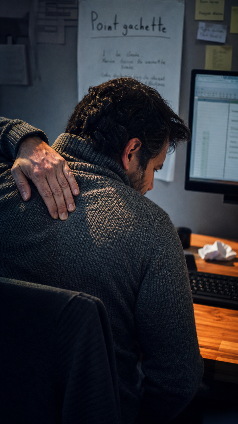 Point dans le milieu du dos : gêne entre omoplates, douleur au bureau