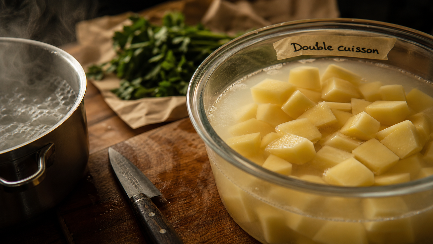 Potassium dans les pommes de terre : double cuisson