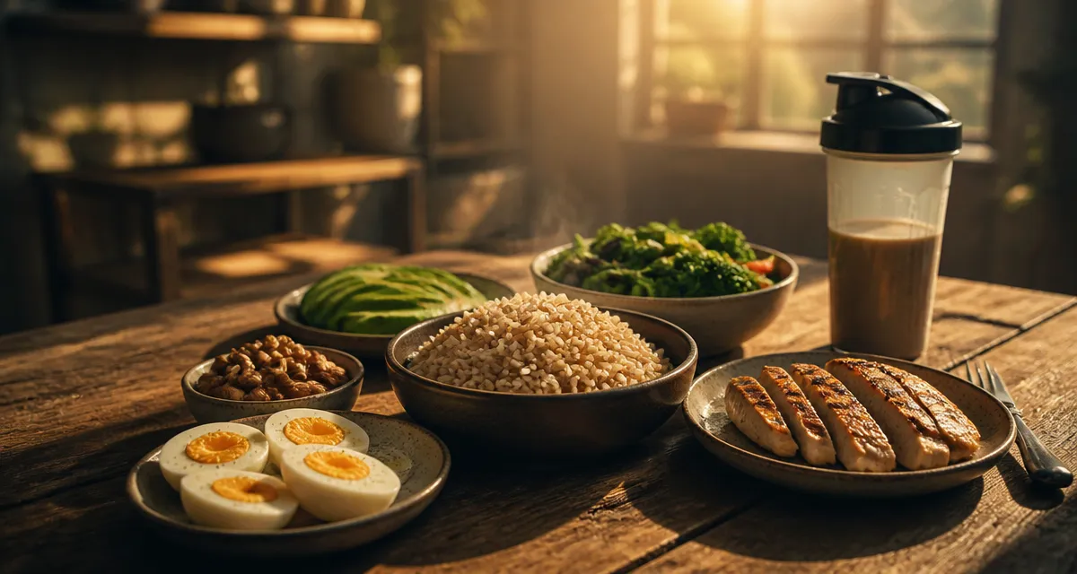 prise de masse musculaire aliments sur table