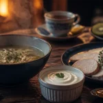 Que manger quand on est malade : bol de bouillon de poulet, dinde vapeur et yaourt