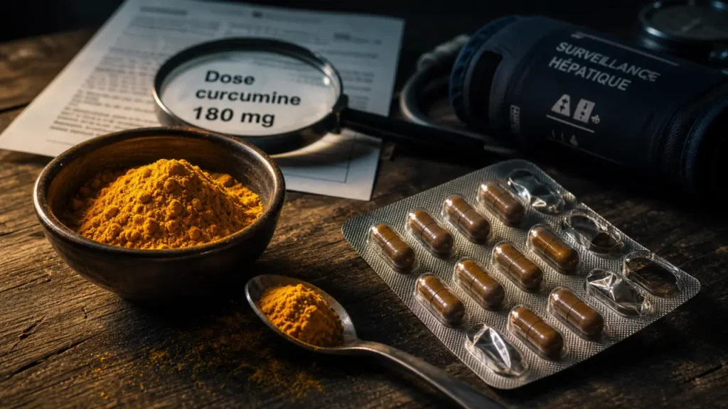 Curcuma contre indication : 180 mg de curcumine, prudence foie