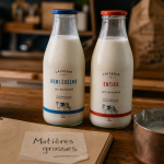 Difference lait entier et demi ecreme : bouteilles de lait, matières grasses