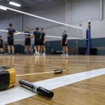 Dimension terrain de volley 18 x 9 m, filet 2,43 m