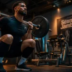 Exercice jambe : squat au sol en salle de sport