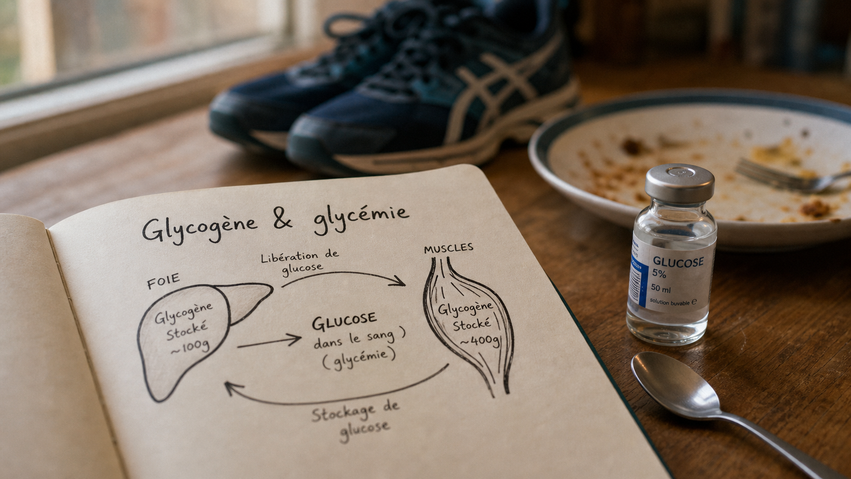 Glycogène : réserve de glucose stabilisant la glycémie
