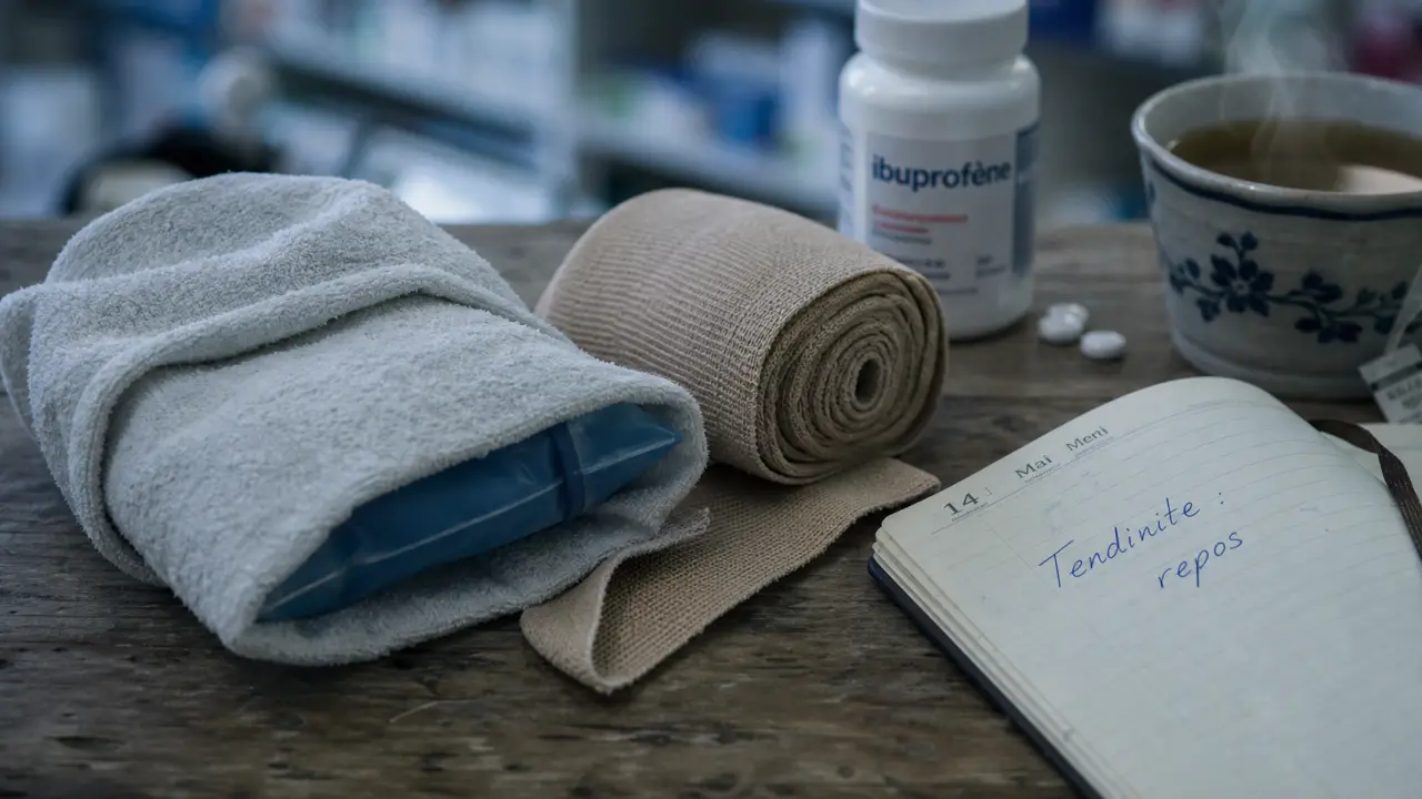 Ibuprofene tendinite : poche de glace et repos pour soulager la douleur