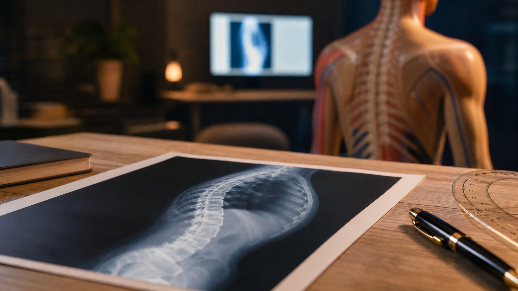 Radiographie de profil montrant la lordose lombaire