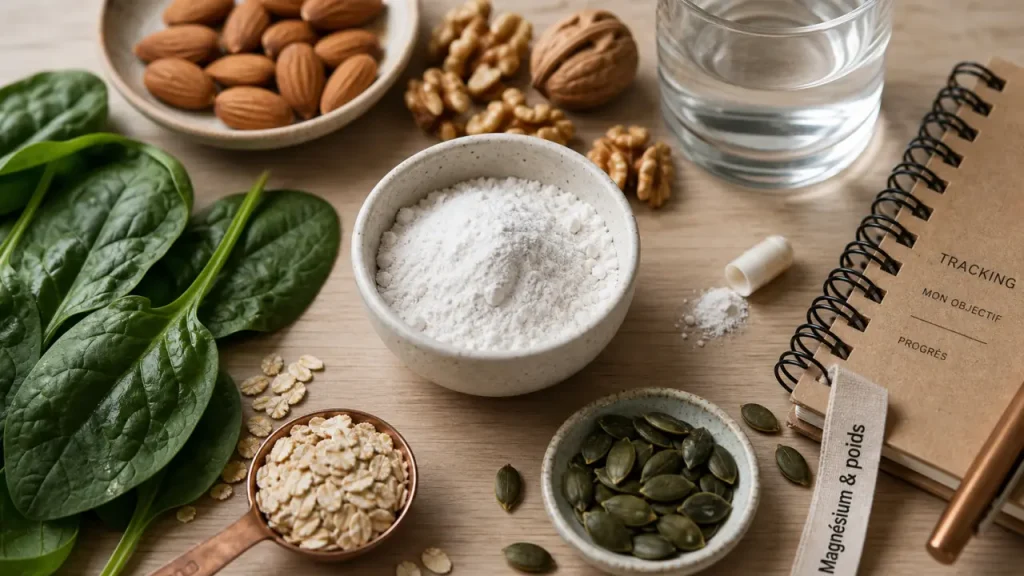 Magnésium et perte de poids : poudre de magnésium et aliments riches, carence et glycémie
