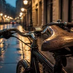 Bienfait du velo : cœur, moral et trajets, vélo urbain au crépuscule