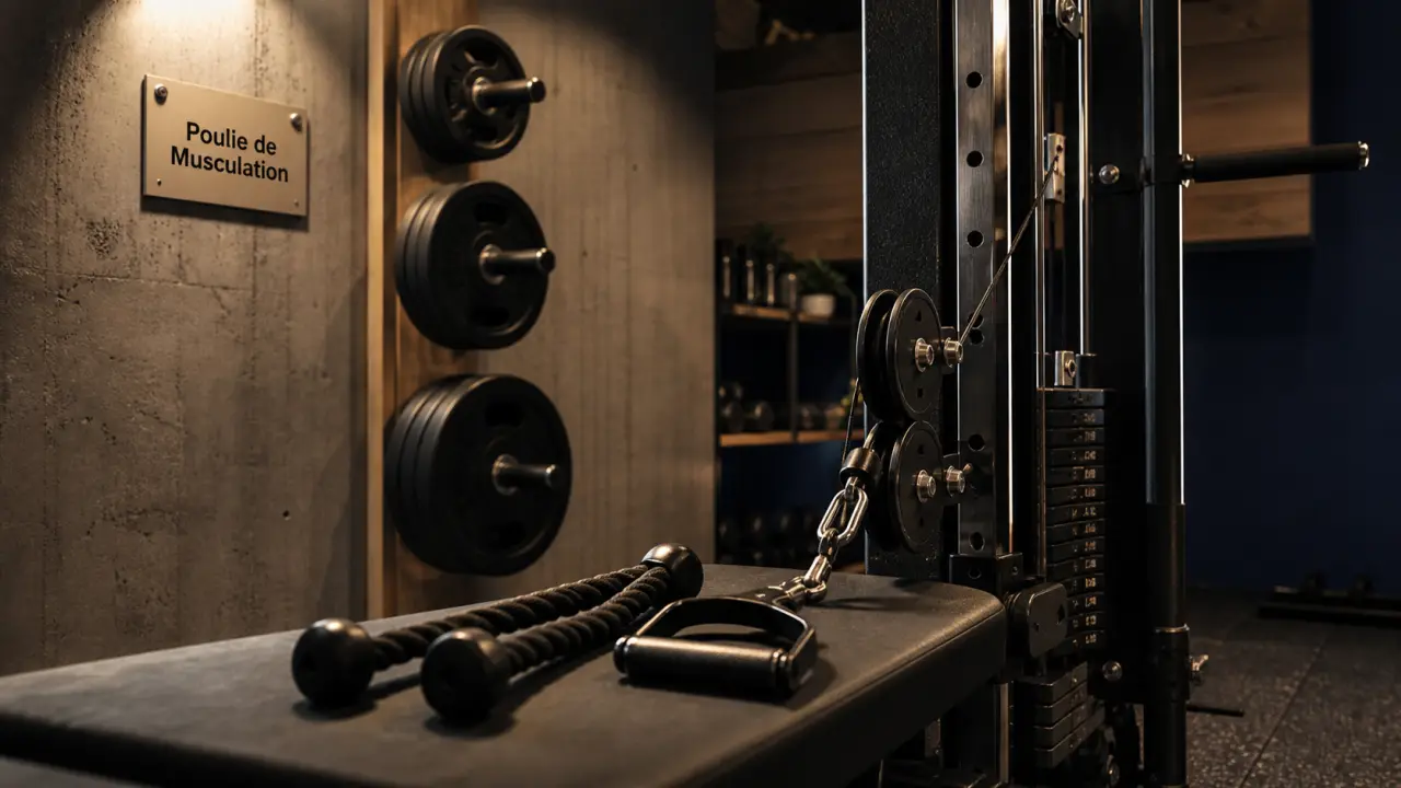 Musculation poulie haute-basse en home gym compact