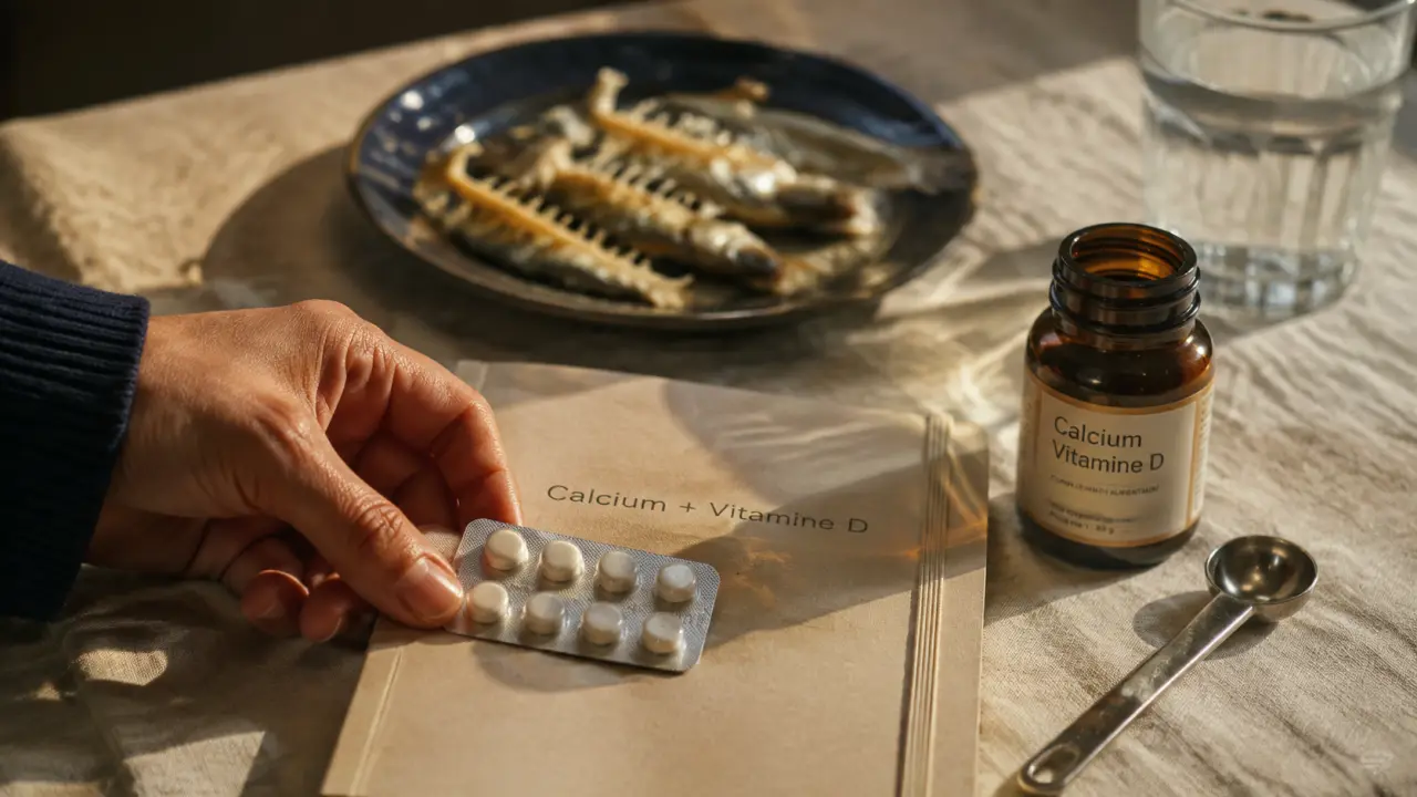 Complément alimentaire calcium avec vitamine D : comprimés