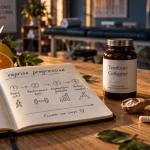 Complément alimentaire tendinite : flacon et capsules, reprise progressive