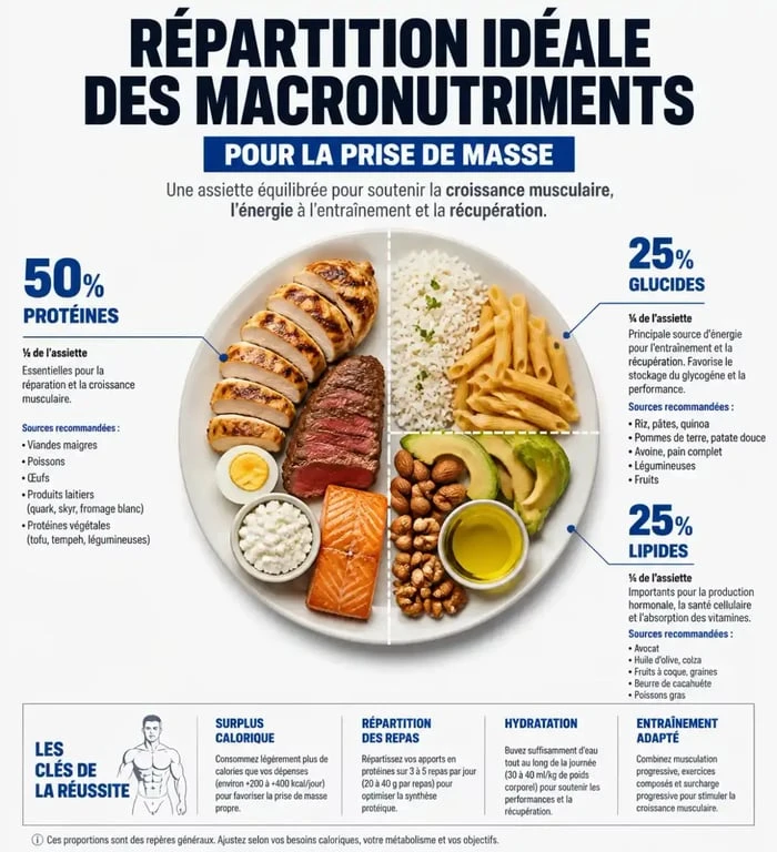 Répartition des macronutriments pour une prise de poids saine avec complément alimentaire prise de poids
