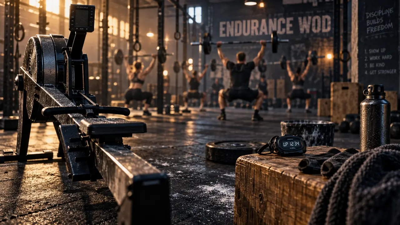WOD endurance : rameur et chronomètre CrossFit