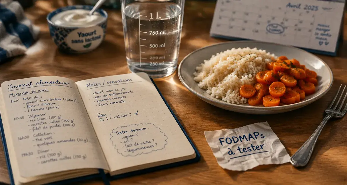 Colon irritable alimentation à éviter : carnet alimentaire et FODMAPs à tester