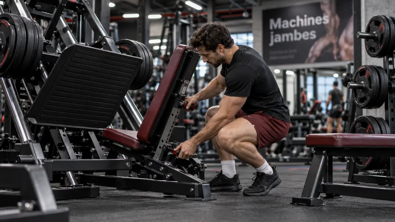 machine musculation jambe : presse et leg curl en salle de sport